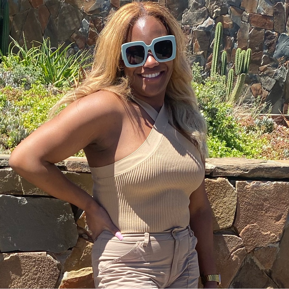 Tan Crossed Crop Top